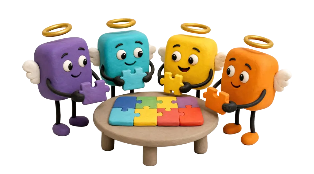 Teamwork at the puzzle table